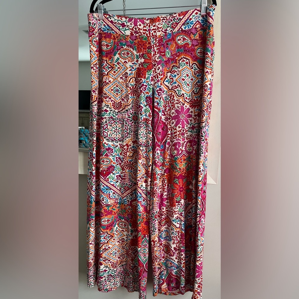 Ralph Lauren Multicolor Wide-Leg Pants - Pink, Orange, Teal